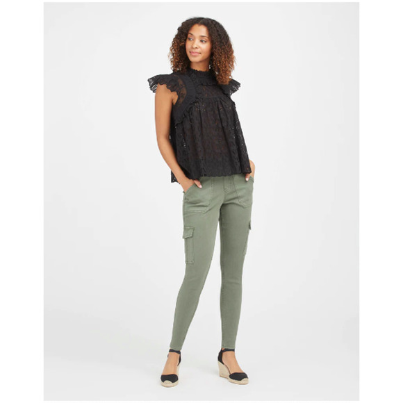 SPANX NWT Stretch Twill Ankle Cargo Pant in Soft Sage Green // XS - Picture 1 of 11